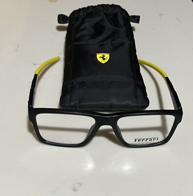 Ferrari Scuderia Eyeglasses Frames FZ8007U 54MM Matte Black & Yellow