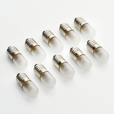 10 x 7V 2,1W 300mA 0,3A E10 10x28 / Birne Lampe / Lamp / SATINIERT MATT FROSTED