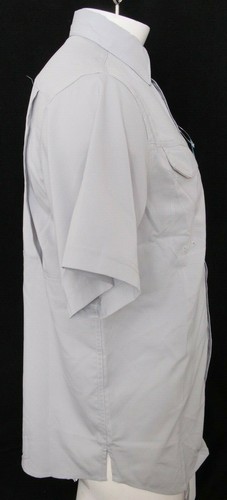 NEW United States U.S. Navy Gray Columbia Off Shore Button Up SS Shirt Men's XL - Picture 4 of 9