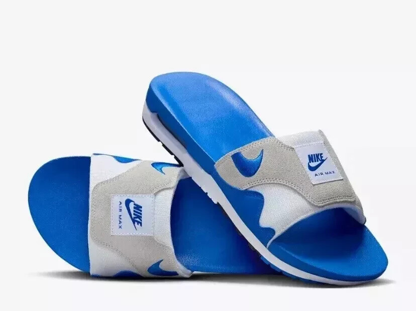 靴 NIKE AIR MAX 1 SLIDE 27cm Nike Air Max 1 Slide Sandals Mens Size 14 Royal Blue White Gray