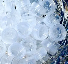 12 Tiny Empty Clear JARS storage container Better than Baggie K3301 DecoJars