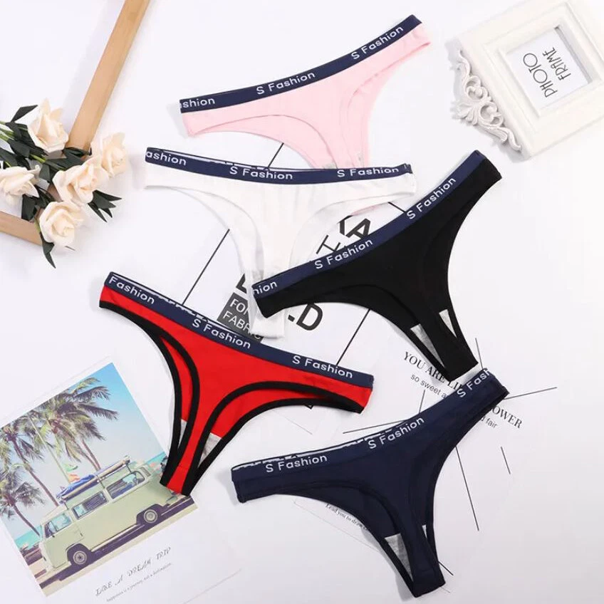 5 Packungen Sexy Damen Baumwolle SlipsHöschen Tangas G-String Unterwäsche Slip Set - Bild 2 von 4