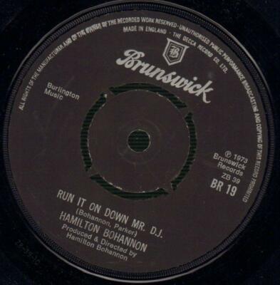 Hamilton Bohannon(7'' Vinyl)Run It On Down Mr DJ / Disco Stomp-Brunswick-VG/VG