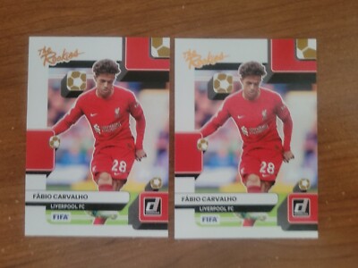 2 x 2022-23 Donruss Soccer FIFA The Rookies #10 Fabio Carvalho RC Liverpool FC