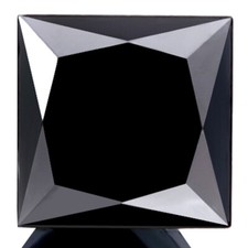 Natural Jet Black Diamond 1.87ct Fantastic Princess Cut Certifiable Real Diamond