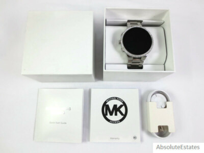 New Michael Kors Gen 6 Camille Silver Crystal MKT5143 Display 