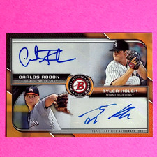 2015 Bowman Dual Auto Orange SSP #d/25 Carlos Rodon Tyler Kolek Autograph Rookie