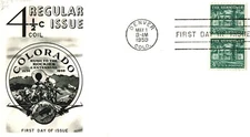 USA FDC - 1959 - 4 1/2c Coil Regular Issue Hermitage Scott # 1059 Fleetwood Pair