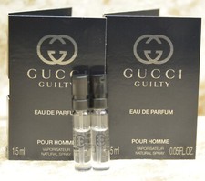 GUCCI GUILTY POUR HOMME EAU DE PARFUM 2 x SAMPLES 0.06 FL. OZ. 1.5 ML SPRAY