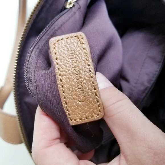 Bolsa tiracolo Cuore & Pelle Amelia satchel couro bronzeado - Imagem 4 de 4
