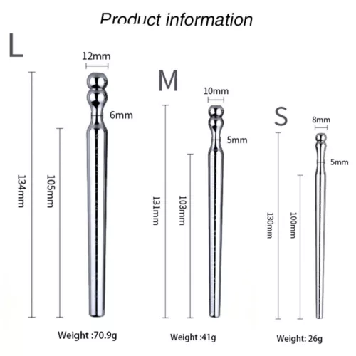 Dilatador de acero inoxidable metal que suena uretral estiramiento del pene tapón hueco para hombres - Imagen 4 de 15