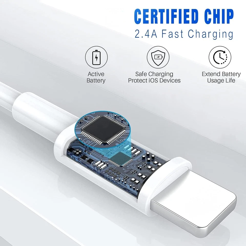 USB Charger Cable Cord For Apple iPhone 6 7 8 X XR XS 11 12 13 14 Pro Wholesale - Image 4 of 4