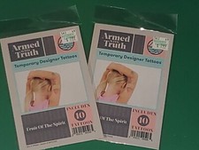 Lot of 2 Armed With Truth Temporary Tattoos, NIP  Free Shipping 
