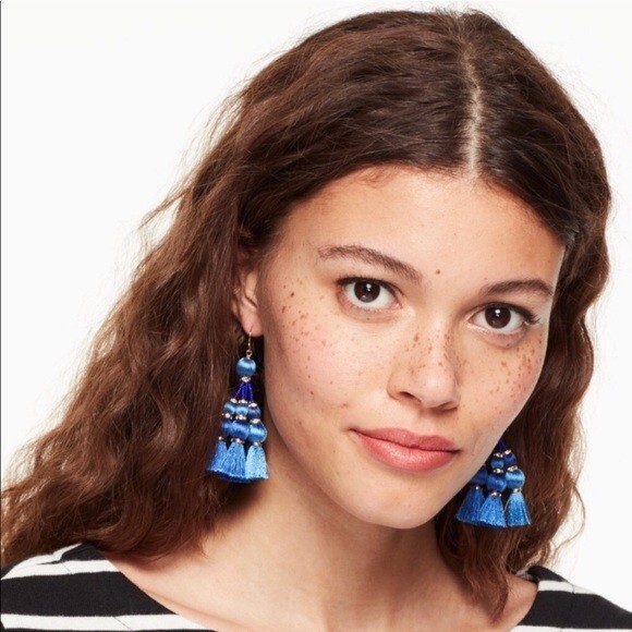 Kate Spade タッセル ピアス Pretty Poms Tassel NWT Kate Spade Pretty Poms Blue Tassel Bracelet & Earrings