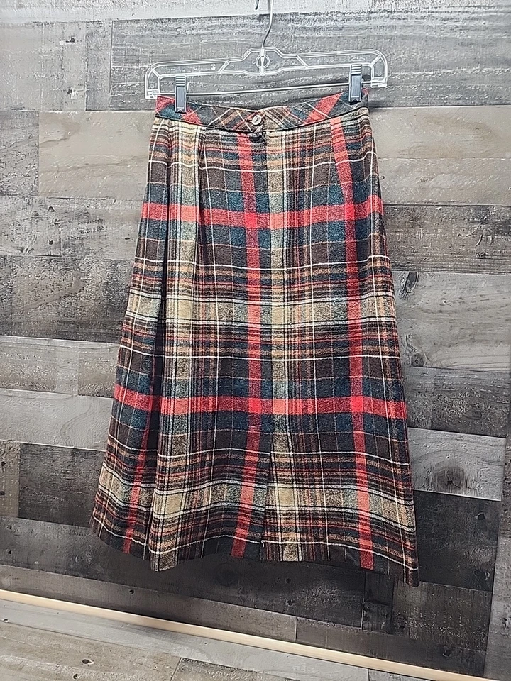 Falda plisada de lana vintage años 80 Bobbie Brooks para mujer pequeña Foto 2 de 4