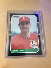 1987 Donruss #293 MIKE LAGA Saint Louis Cardinals Baseball Card, 1st Base (MINT)