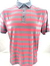 NEW Columbia Golf Omni-Wick Gray Red Striped SS Collar Polo Shirt Men's L