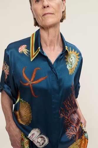 Alemais women's Fashion silk satin dark blue jellyfish suit 2025New HOT - Picture 4 of 26