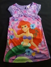 Girls Disney Princess Ariel Pajama Dress Nightgown Size 4