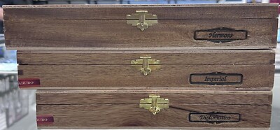 Lot Of 3 Empty Cigar Boxes Padron 1964 Diplomatico, Imperial, And Hermoso