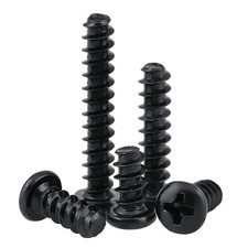 Image of NO 1.2 1.4 1.7-4 POZI PAN / ROUND HEAD SELF TAPPING SCREWS FLAT BLACK TAIL STEEL