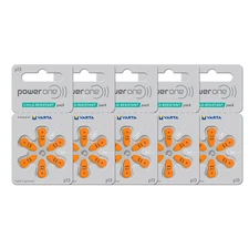 Power One Hearing Aid Batteries Size 13 MERCURY FREE (30 Batteries) PR48, 0%Hg