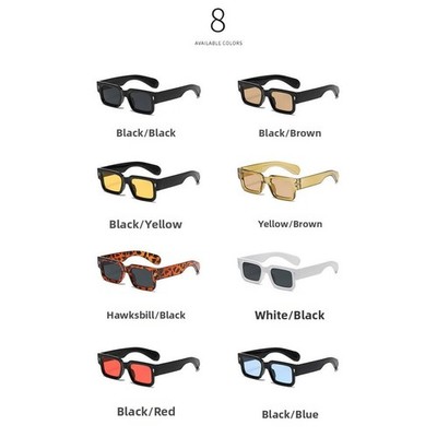 Quadratische Sonnenbrille UV380-Schutz schwarzes Gestell graue Gläser Unisex Mode