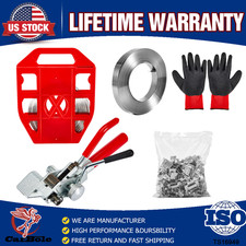 Banding Strapping Kit w/ Tensioner Cutter Tool 3/4" x 100ft Stainless Steel NEW