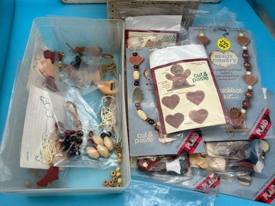 Lot of Misc. Wooden Beads, Craft Packets, Country, Folk Art