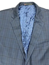 Hart Schaffner Marx 48L New York Fit Blue Plaid Blazer Sport Coat Jacket
