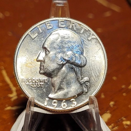1963 D Washington Quarter BU Uncirculated Mint State 90% Silver 25c US Coin