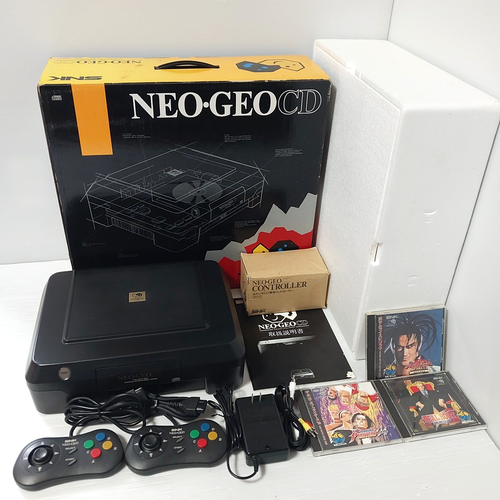 NEO GEO CD Front Loading Japanese Console SNK #017055 with box Import Japan