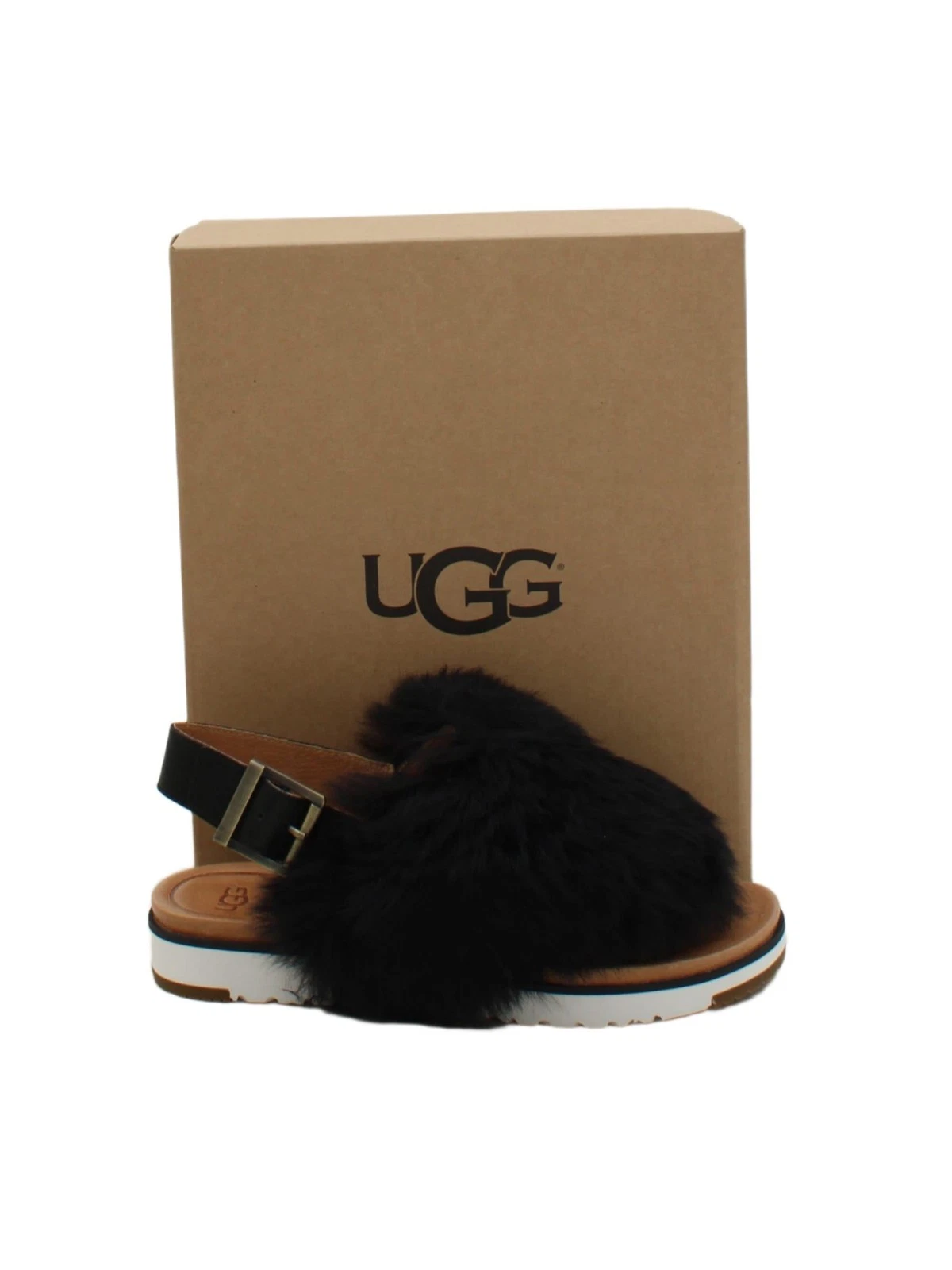 Sandali donna UGG UK 5 5 in pelle nera con altri cinturini nuovi con etichette