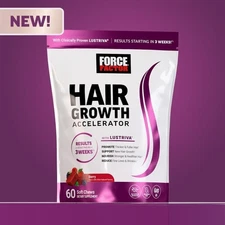 Force Factor Hair Growth Accelerator with Clinically Studied Lustriva to Promote