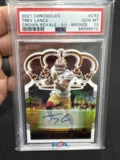 2021 Chronicles Trey Lance CR3 Crown Royale Auto Bronze /49 Rookie PSA 10