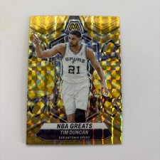 2023-24 Panini Mosaic Basketball NBA Greats Tim Duncan Yellow Reactive #291