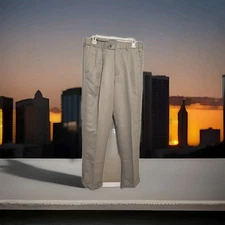 Perry Ellis Portfolio Mens Pants Folio-Flex Pleated Cuffed Sz 32 x 32 New