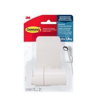 White Shower Head Holder with Adhesive Strips Heavy Duty Bathroom Wall Mount