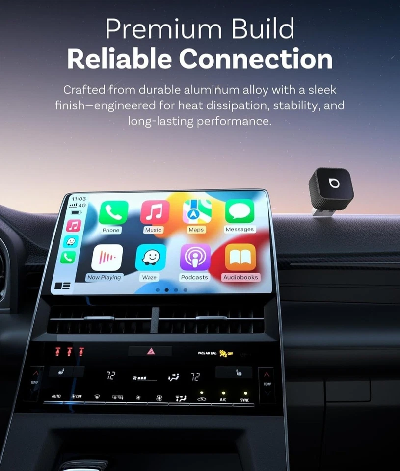 Adaptador Carplay Inalámbrico 2 en 1 OTTOCAST Mini Slim para CarPlay y Android Auto Foto 4 de 4