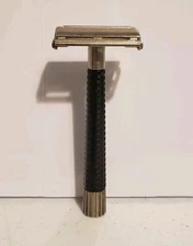 Vintage Schick Krona Safety Razor Black Flared Handle