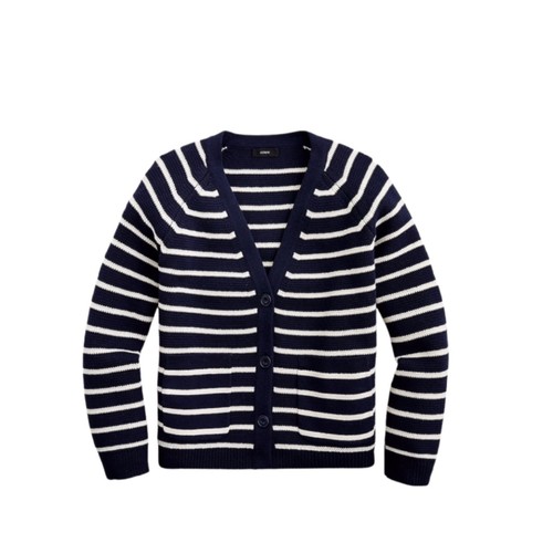 J. CREW V-NECK STRIPED CARDIGAN