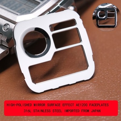 For CasioAE1200 Royale Mod Upgrade 316L SS Brush Polish Faceplate Back CoverCase