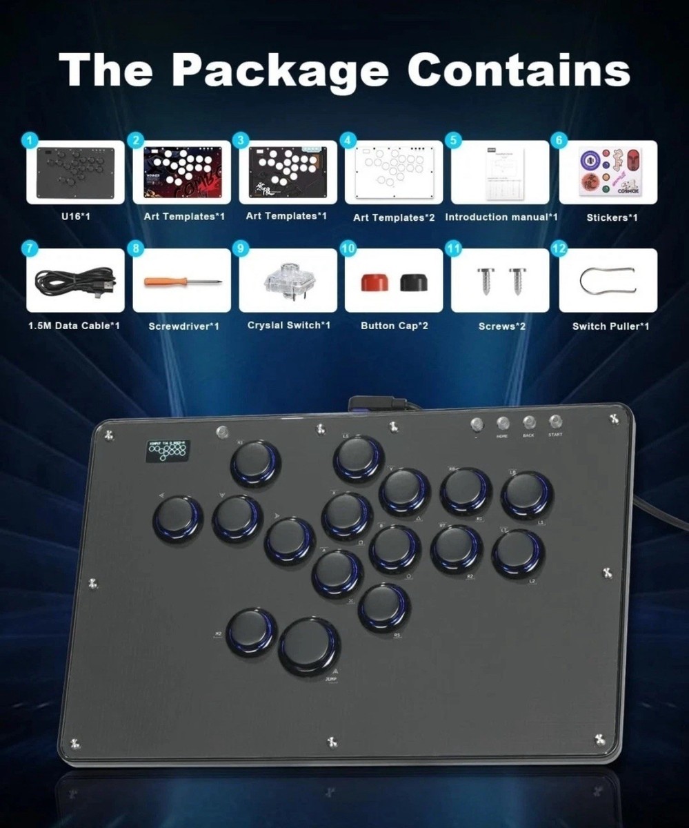 COSMOX HautePad Useries U16 レバーレスアケコン COSMOX Gaming HautePad U Series U16 Black Leverless Controller