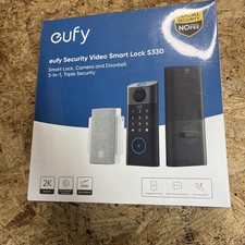 eufy Security Video Smart Lock S330 Keyless Keypad 3-in-1 Camera Doorbell Black