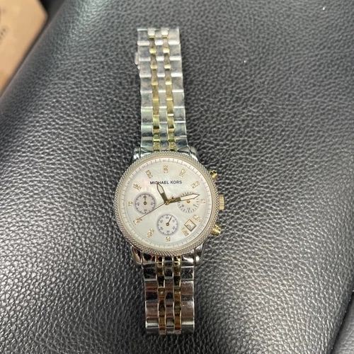 Orologio Donna Michael Kors MK5057 Ritz Quadrante Argento Cinturino Acciaio Bicolore