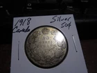 Canada 1918 - 50 Cent half dollar Canadian Coin - 90% Silver