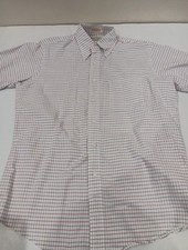 90s VTG LL Bean Button Down Shirt Single Needle Made In USA Short Sleeve 16