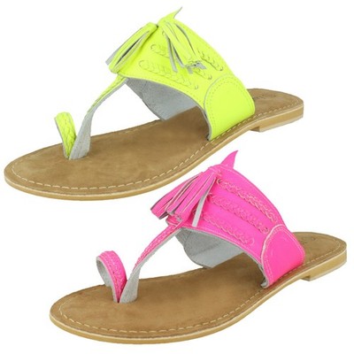 Damen Leder Kollektion Zehenschlaufen Sandalen