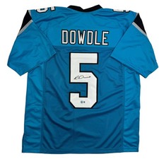 Autographed/Signed Rico Dowdle Carolina Blue Football Jersey Beckett BAS COA