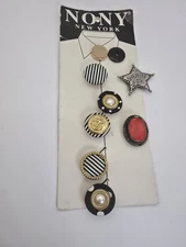 Lot Of 8 Vintage NONY New York Button Covers NAUTICAL Classic Round & Sheriff